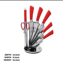 Load image into Gallery viewer, Kitchen Knife Set 8pc Red