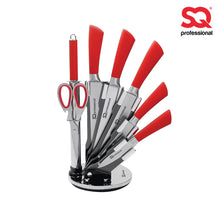 Lade das Bild in den Galerie-Viewer, Kitchen Knife Set 8pc Red
